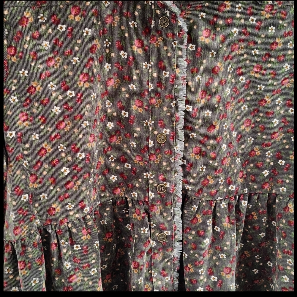 Umgee Button Down Gray Size Small Oversized Top C… - image 4